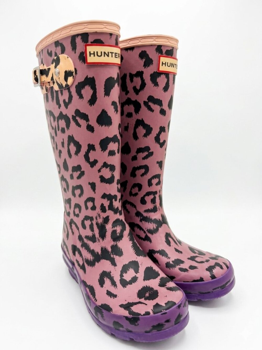 Hunter Girls Leopard Boots